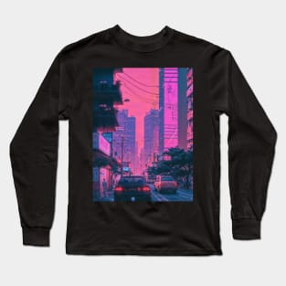 Retrowave vintage Tokyo Long Sleeve T-Shirt